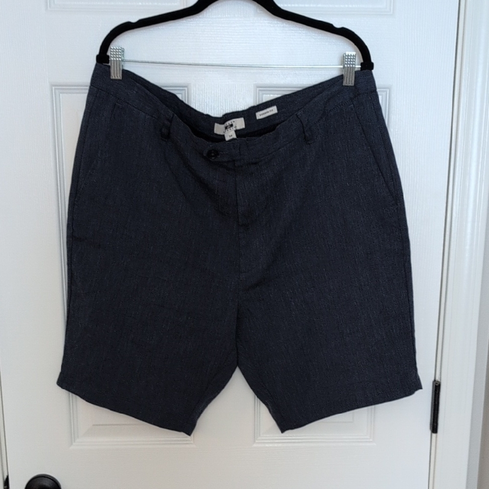Joseph Abboud Navy Linen Blend Shorts